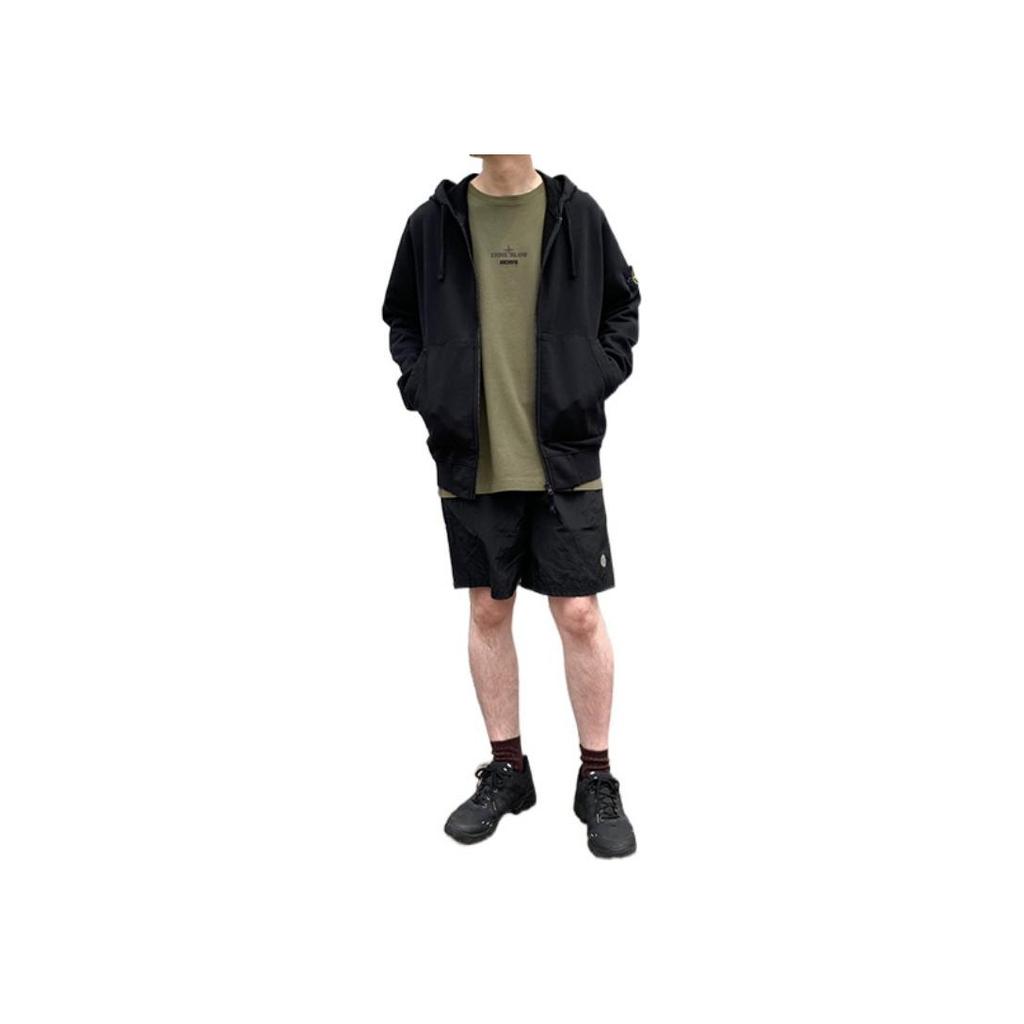 STONE ISLAND Плавки-шорты с логотипом-патчем черные мужские 7415B0943-V0029