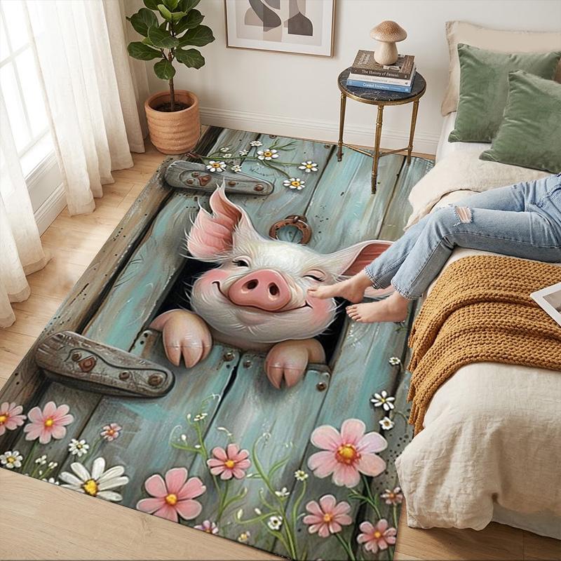 Piggy Door Living Room Nonslip Area Rug Soft Carpet For Bedroom Game Playroom Sofa Office Home Decor Doormat Christmas Gift C9301949