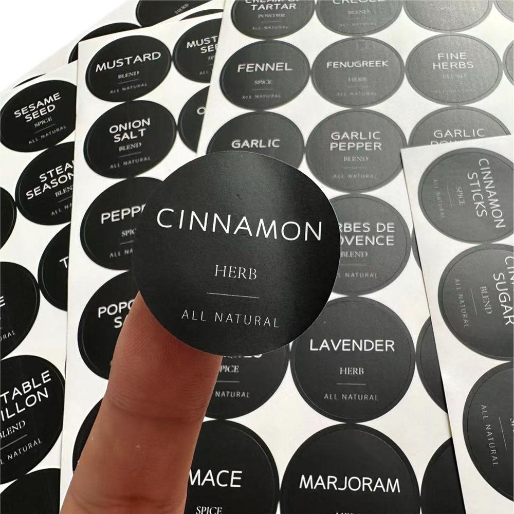 180 шт. 1,38 дюйма, этикетки для банок для специй с принтом, самоклеящаяся наклейка на бутылку приправы, баночки для специй