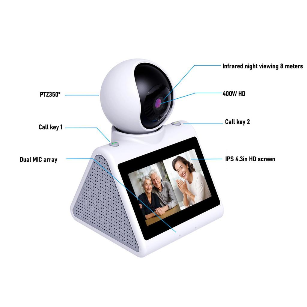 Video Call Camera with HD 2K Indoor Home Security Support Ai Voice Baby Nanny Elderly Pet Security Camera Two-way Screen, Camera, Function,