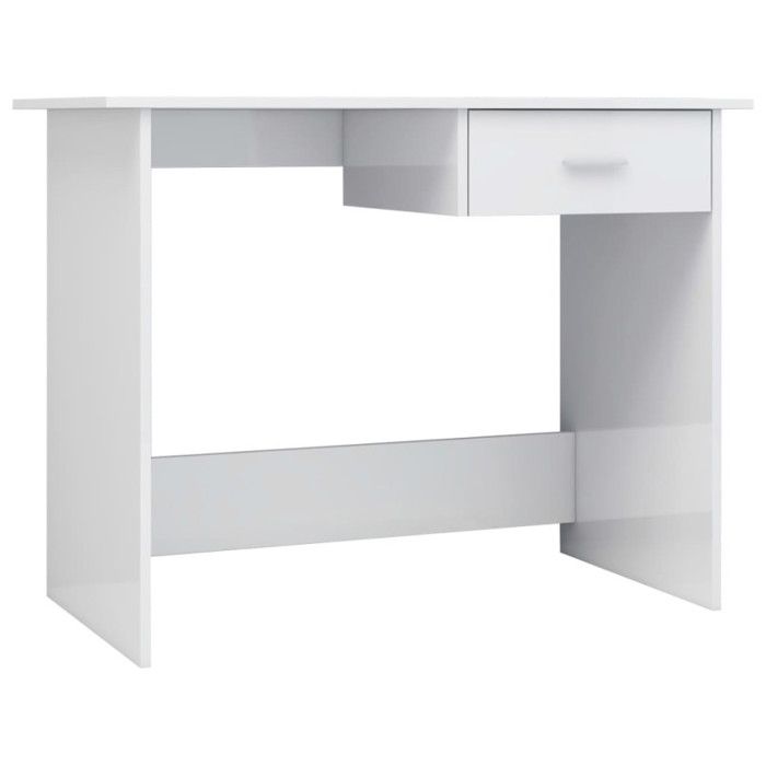 VidaXL Bureau Blanc brillant 100 x 50 x 76 cm Aggloméré