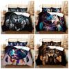 Комплект постельного белья с 3D рисунком животных и рисунком волка, пододеяльник, наволочка, двуспальная кровать AU/EU/US, полноразмерный чехол для двуспальной кровати в подарок