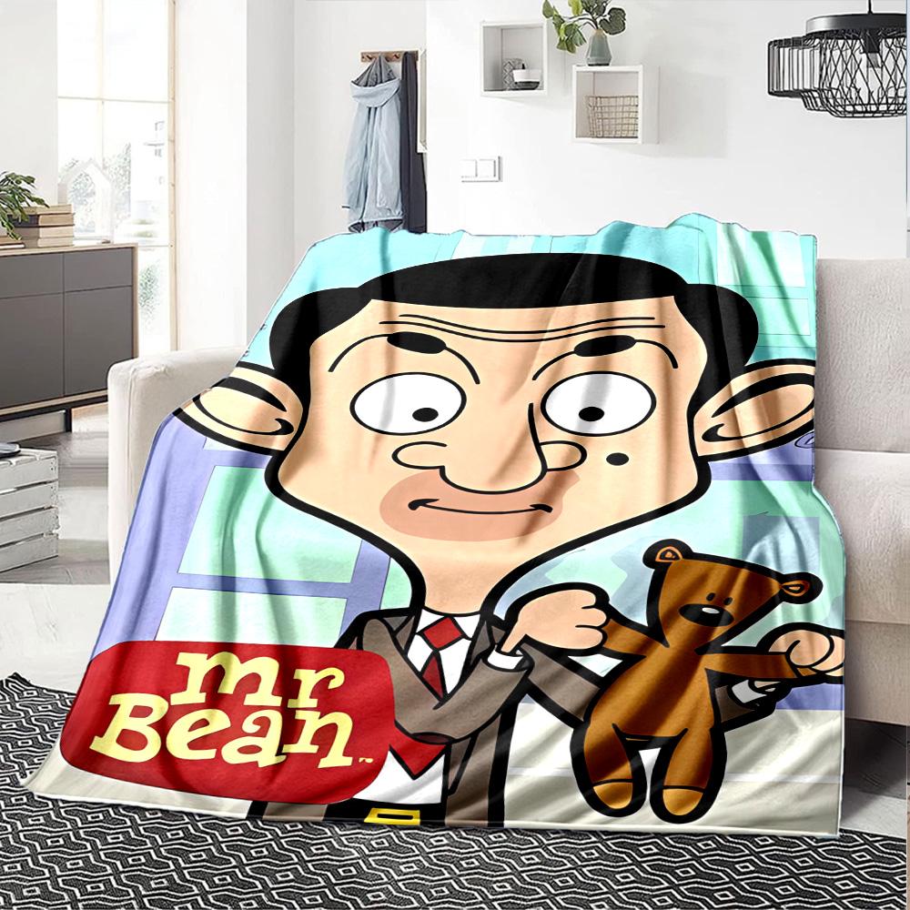 Mr. Bean Blanket Warmthful Decor Perfect for Office Livingroom Picnics for All Seasons Stylish Decor Ideal Gift for Friends Family Couples Picnic