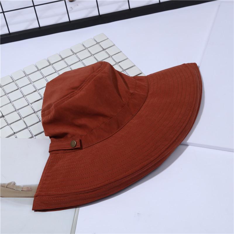Bucket hat women's summer pure cotton breathable sweat-absorbing foldable large edge sun hat easy to carry