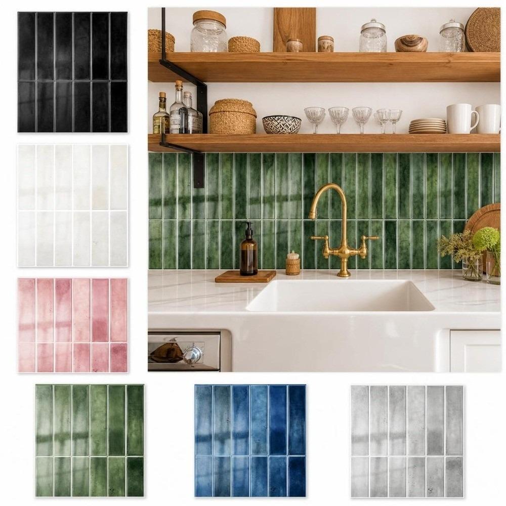 2PCS Vintage PVC Self Adhesive Tile Sticker Oil Proof Waterproof Wall Sticker Kitchen Counter