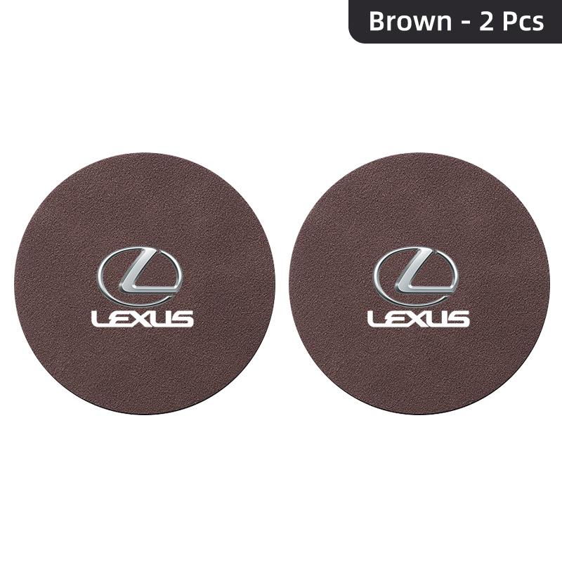 Interior Stickers 2Pcs Car Anti-slip Water Cup Heat Insulation Mat Suede Decor Coaster For Lexus ES300 RX330 RX300 GS300 IS250 I
