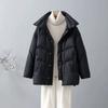 New Down Jacket Women's Winter Stand-up Collar Cocoon-shaped Thickened Puff Bread Jacket Simple Short Top