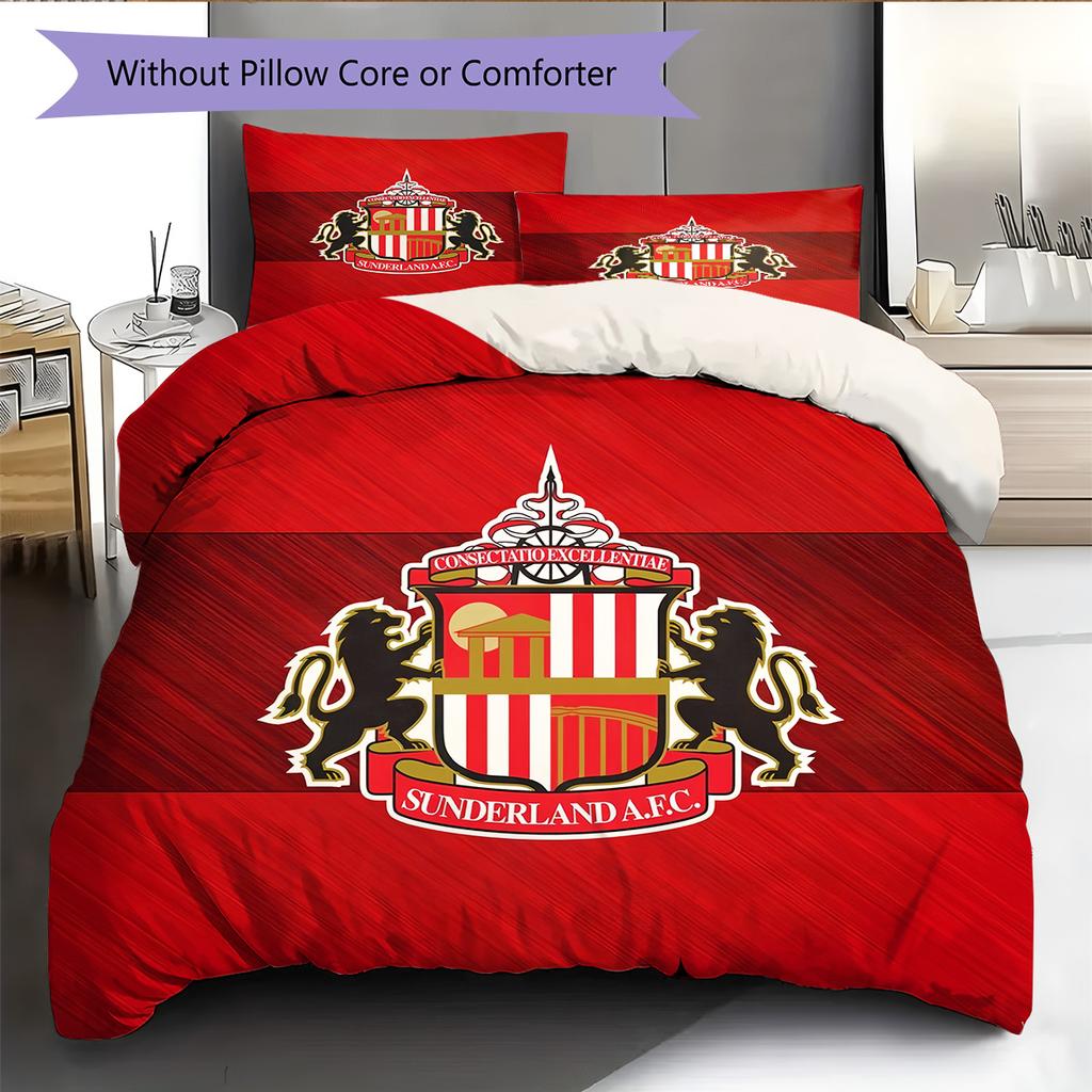 Sunderland AFC  Pattern Bedding Quilt Set  Home Decoration  Gift (1 * duvet cover + 2 * pillowcase  without core)