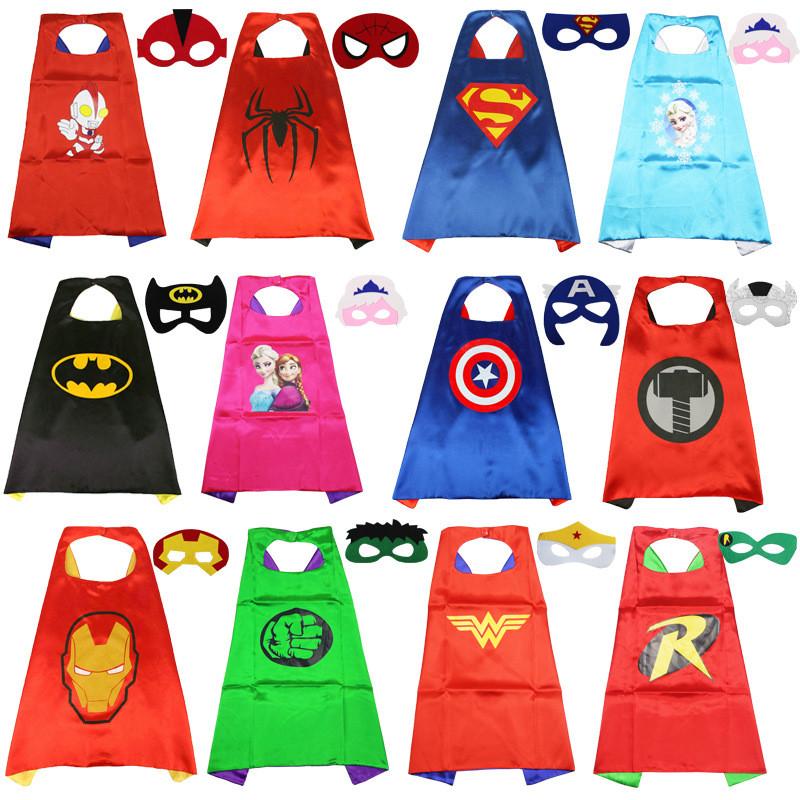 Turtle Superhero Ninja Cape Cloak Eye Mask Kid Halloween Cosplay Costume Party