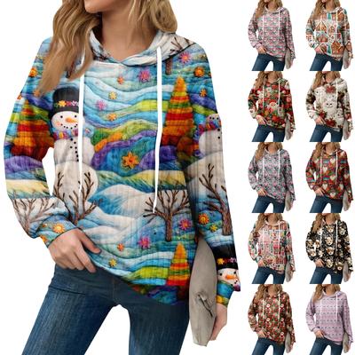 Толстовки для женщин оверсайз зимние милые свитшоты пуловер трендовая осенняя одежда