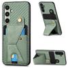 For Samsung Galaxy S25+ Case with K-Shaped Kickstand Leather Phone Back Cover