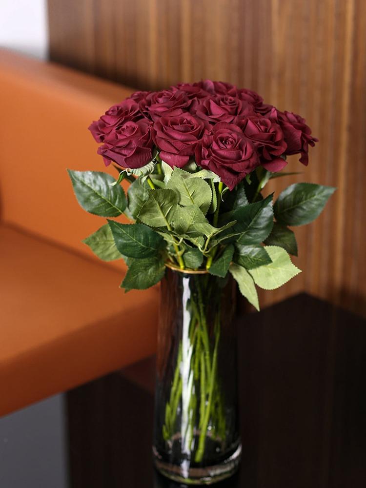 12 шт. искусственных шелковых роз, искусственные цветы, розы, цветы, цветочная композиция, букет для дома, свадьбы, вечеринки, сада, свадебного украшения