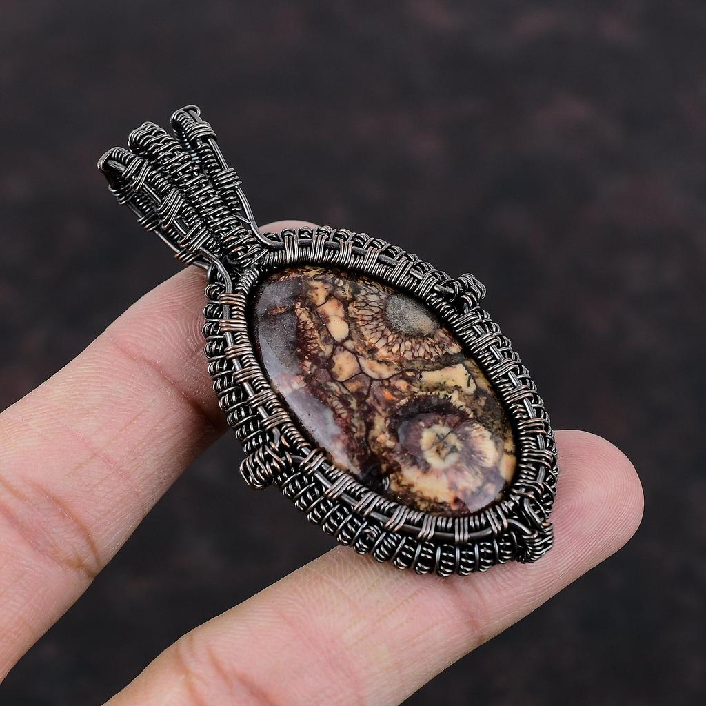 Подвеска Birds Eye Jasper, подвеска из медной проволоки, красивое медное украшение, подвеска из драгоценных камней ручной работы, ювелирное украшение, подарок на помолвку
