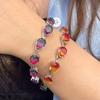 Popular Exquisite Synthetic Tourmaline Gradual Change Stone Bracelet Watermelon Tourmaline Jewelry Supply