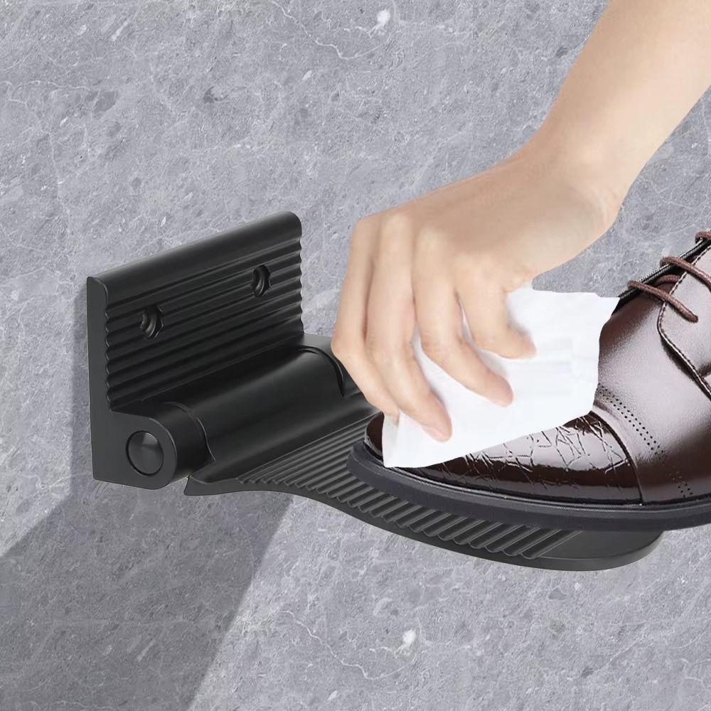 Foldable Shower Foot Rest Aluminum Zinc Zinc Alloy Bathroom Footrest Space Saving Shower Footstool Shaving