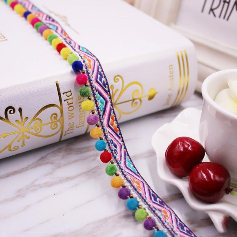 1/5/10Yards Pom Pom Trim Lace Fabric MINI Pearl Pompom Fringe Ribbon Sewing Lace Kintted Fabric Handmade DIY Craft Accessories