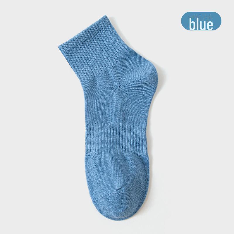 Женские повседневные носки средней длины из чесаного хлопка осенне-зимнего периода — однотонные, антипиллинговые, дезодорирующие спортивные носки.