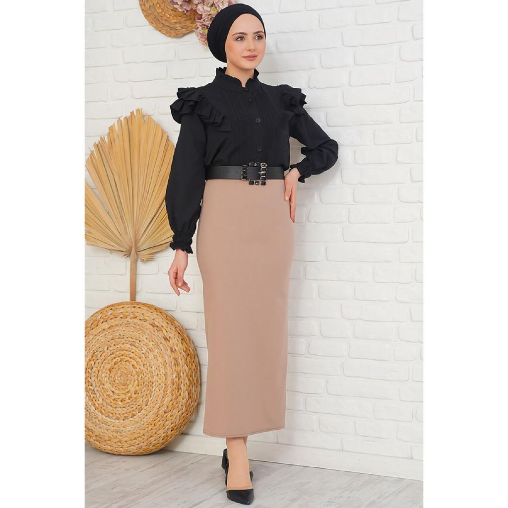 Юбка-карандаш из лайкры с эластичной резинкой на талии, черная