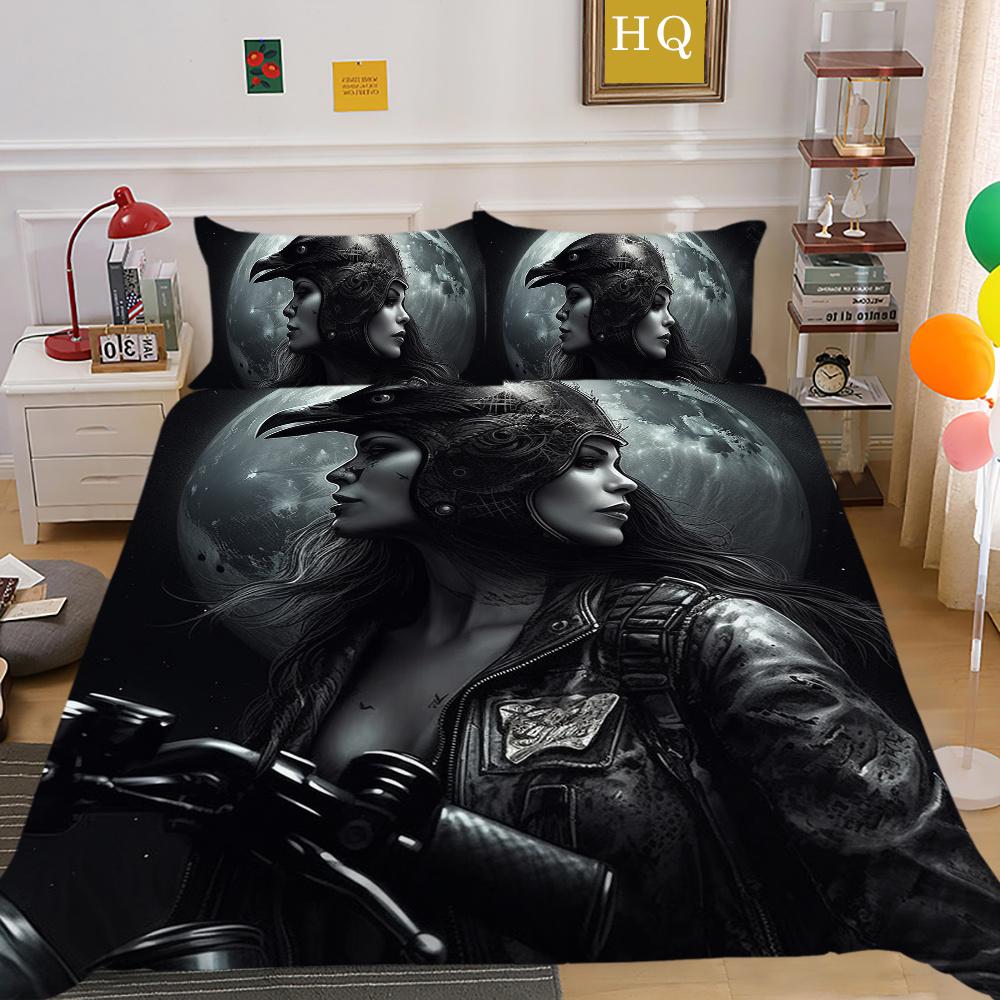 3D Красота Череп Печати Постельная Одежда Твин Размер Полиэстер Покрывала Подростковый Дизайн Модный Домашний Текстиль