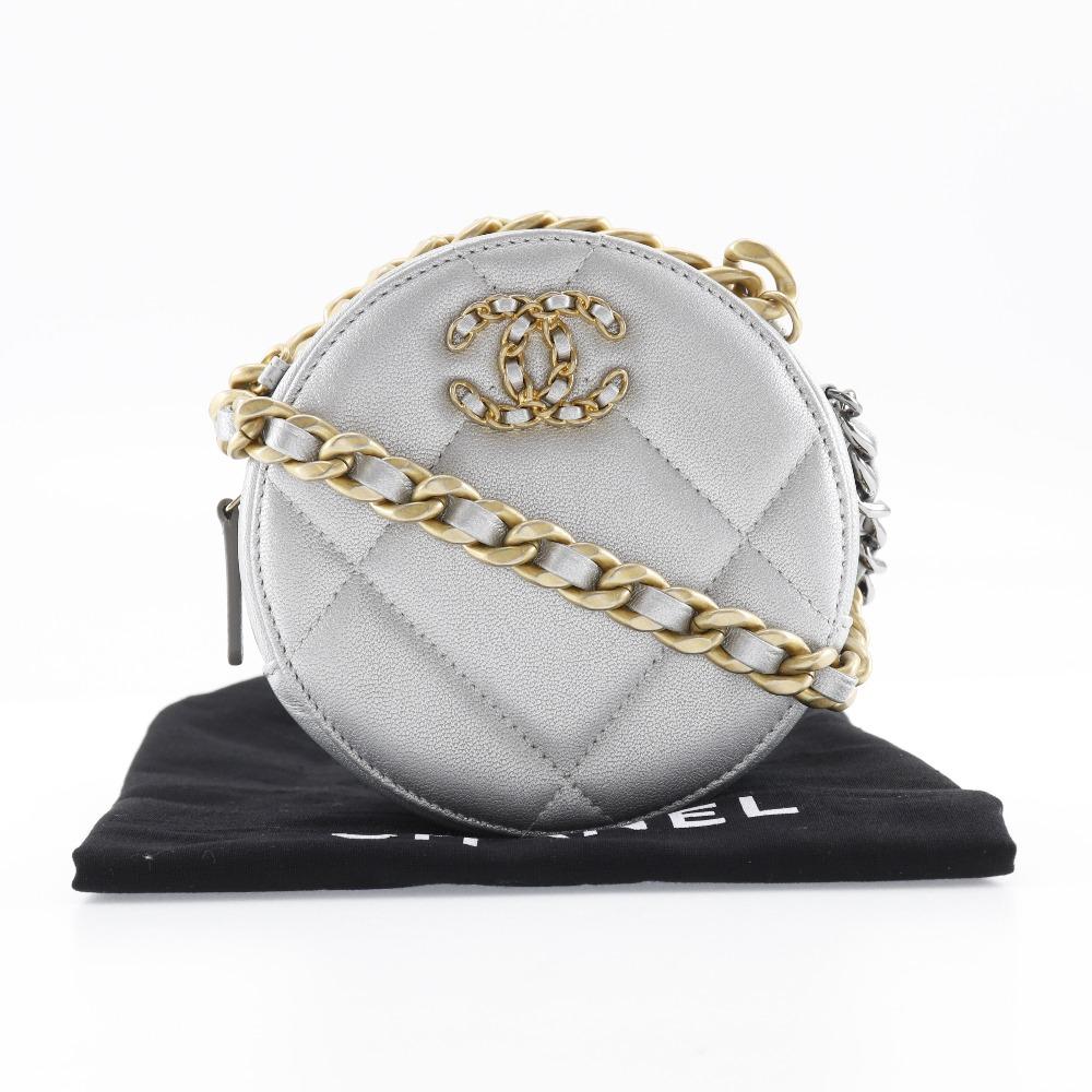 CHANEL chanel 19 Shoulder Bag AP0945 Chain clutch Silver Calfskin Women Used
