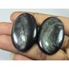 44-44MM AAA Серебряный Обсидиан Овальный Камень 2 Шт. Кабошон Россыпью Драгоценный Камень 113 Карат. СК-4114