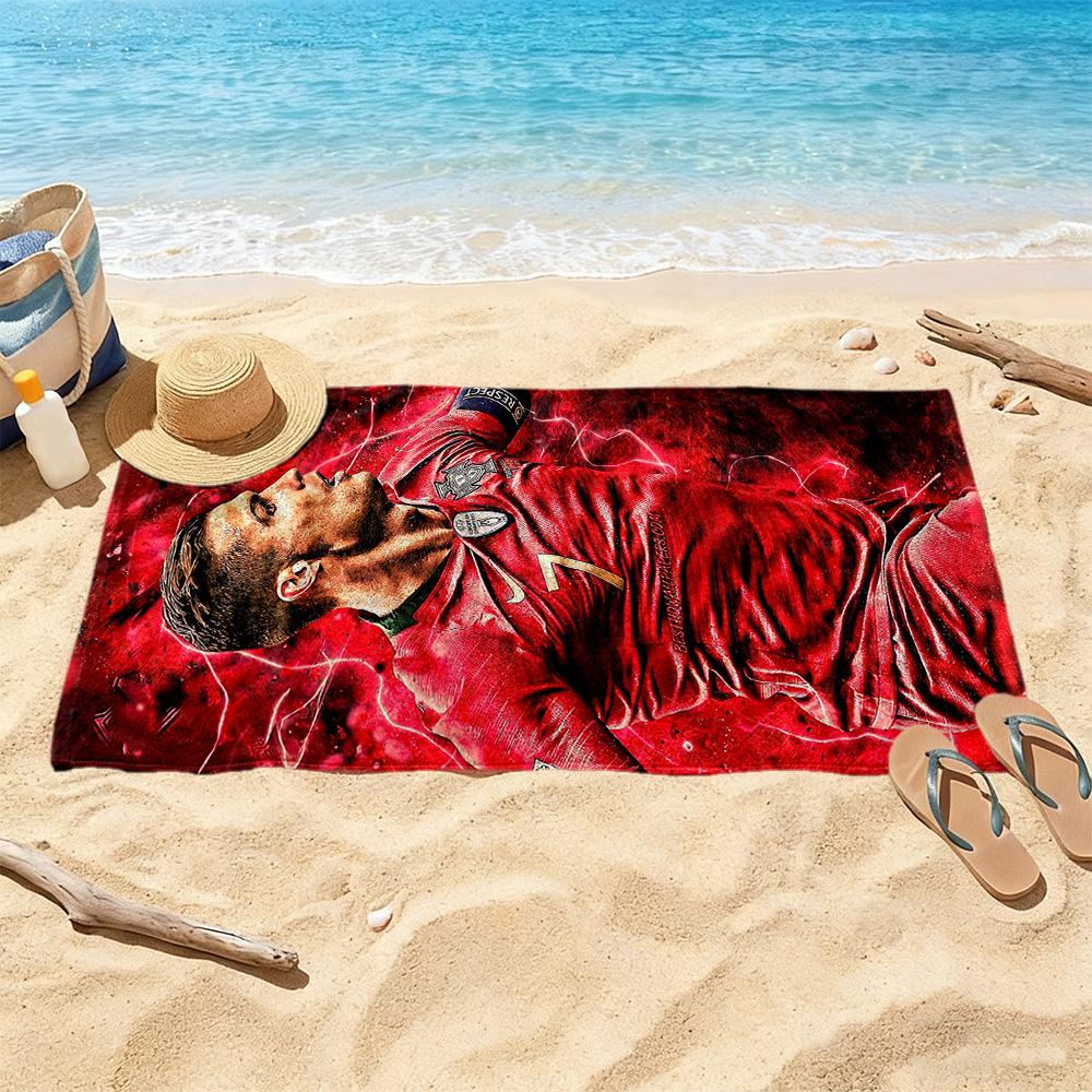 Cristiano Ronaldo Beach Towel Super Soft Microfiber Quickdry Fabric Comfortable Lightweight