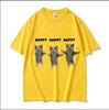 Забавная футболка с рисунком милого кота и мема «Dance Happy Cat Tosp», модная футболка унисекс, летние пары, повседневные футболки большого размера из 100% хлопка