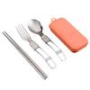 1 комплект посуды, твердая нержавеющая эргономичная ручка, принадлежности для кемпинга, ложка, вилка, палочки для еды, кухонные принадлежности