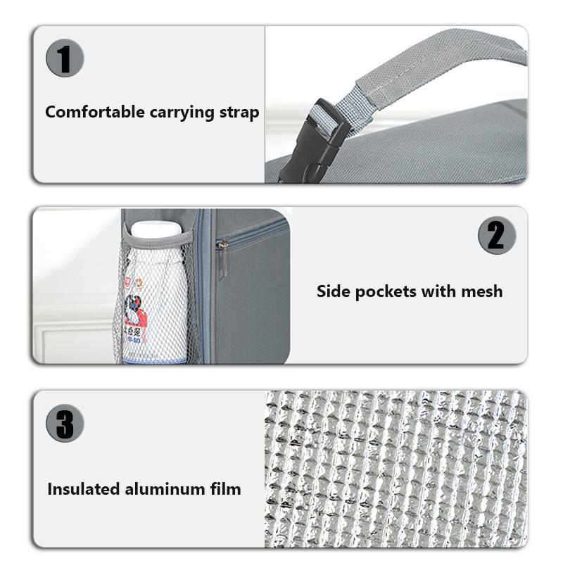 cxdjmy1 Car Styling Insulated Lunch Bag Insulation Bento Pack Foil Rice Bag Meal Pack For Mitsubishi Outlander Lancer Cross Colt Xpander