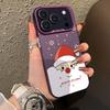 Подглядывающий Санта и Рождественский узор IMD Чехол для iPhone 17 16 15 14 Pro Max 13 Ударопрочная Твердая Крышка с Постоянным Дизайном