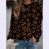 2025 Autumn and Winter Halloween Element Explosion 3D Digital Printing Women's Crew Neck Sweater