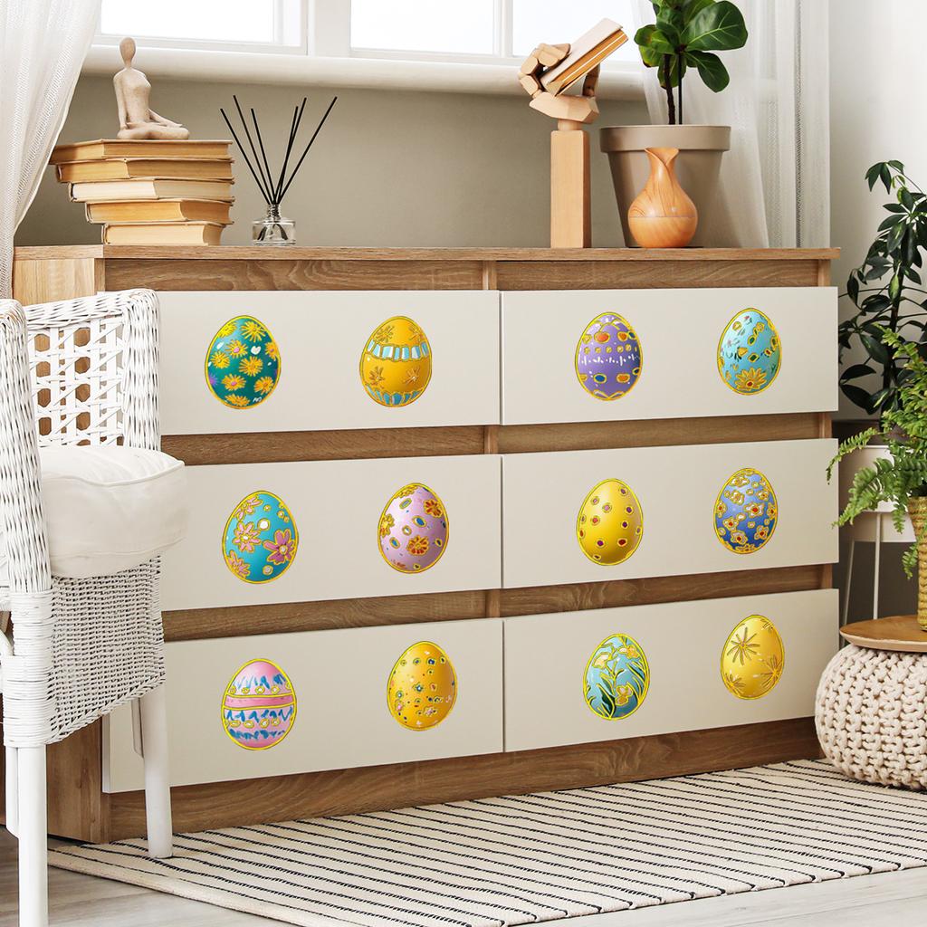 Tj11005 Creative Color Easter Egg Wall Sticker Landscaping Decoration Living Room Bedroom Background Self-Adhesive Wall Sticker
