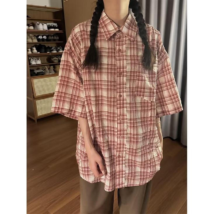 Летняя новая повседневная рубашка с рукавами пять четвертей, свободная рубашка большого размера с короткими рукавами для мужчин и женщин