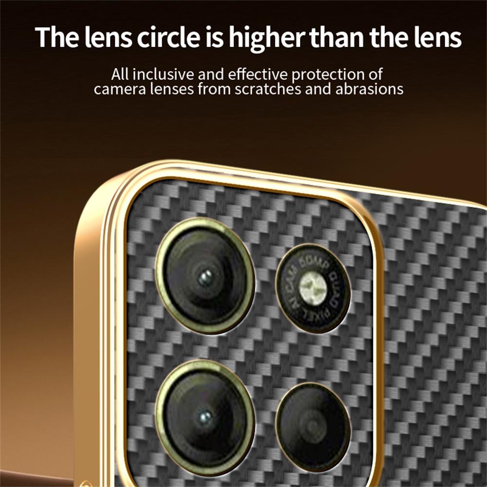 For Motorola Moto G15 4G/G15 Power 4G Phone Case Carbon Fiber Textured Electroplated TPU Back Cover