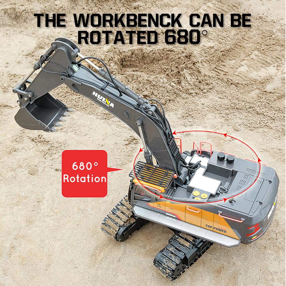 Нетоксичный радиоуправляемый экскаватор Huina 1592 1:14-канальный большой инженерный транспорт на радиоуправлении с дистанционным управлением, модель экскаватора, игрушечный грузовик RC для детей