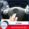 Для VW Volkswagen Jetta MK5 Golf 3D ABS Полый Накладка-эмблема на центр руля автомобиля для Volkswagen Passat MK6 MK7 CC Pol