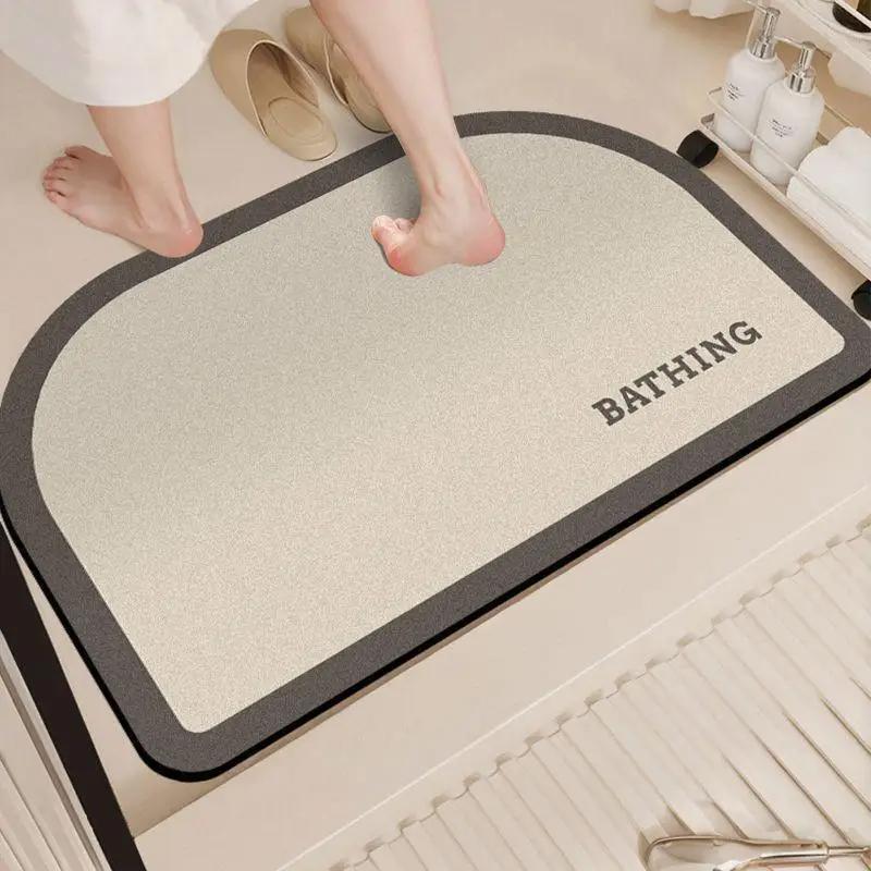 Simple Fashion Diatom Mud Carpet Bathroom Non Slip Waterproof Foot Mat Balcony Laundry Quick Dry Mat Home Decoration