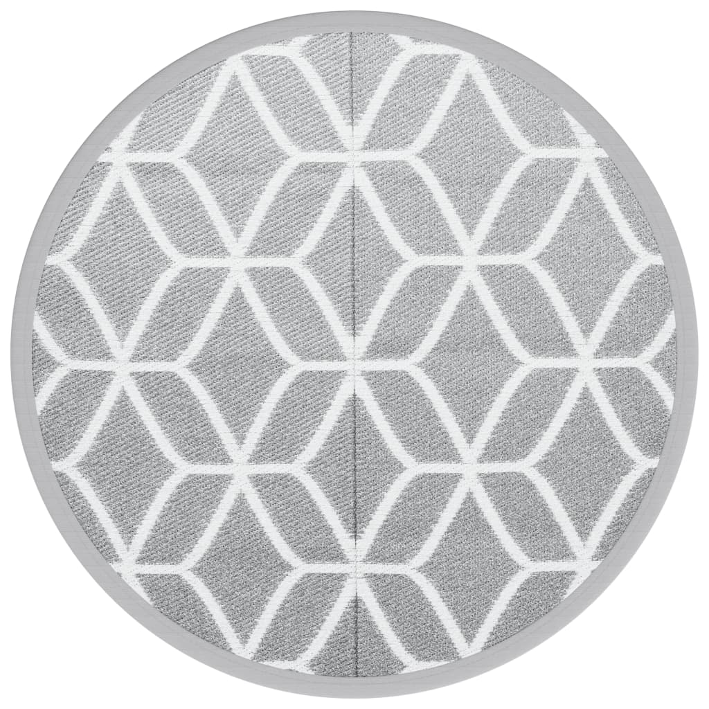Outdoor Rug ARAKIL Grey Ø160 cm PP
