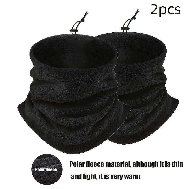 2 Pcs Men's Winter Neck Gaiter Set, Polyester Knit, Fleece Lined, Windproof, Breathable, for Outdoor Cycling and Hiking