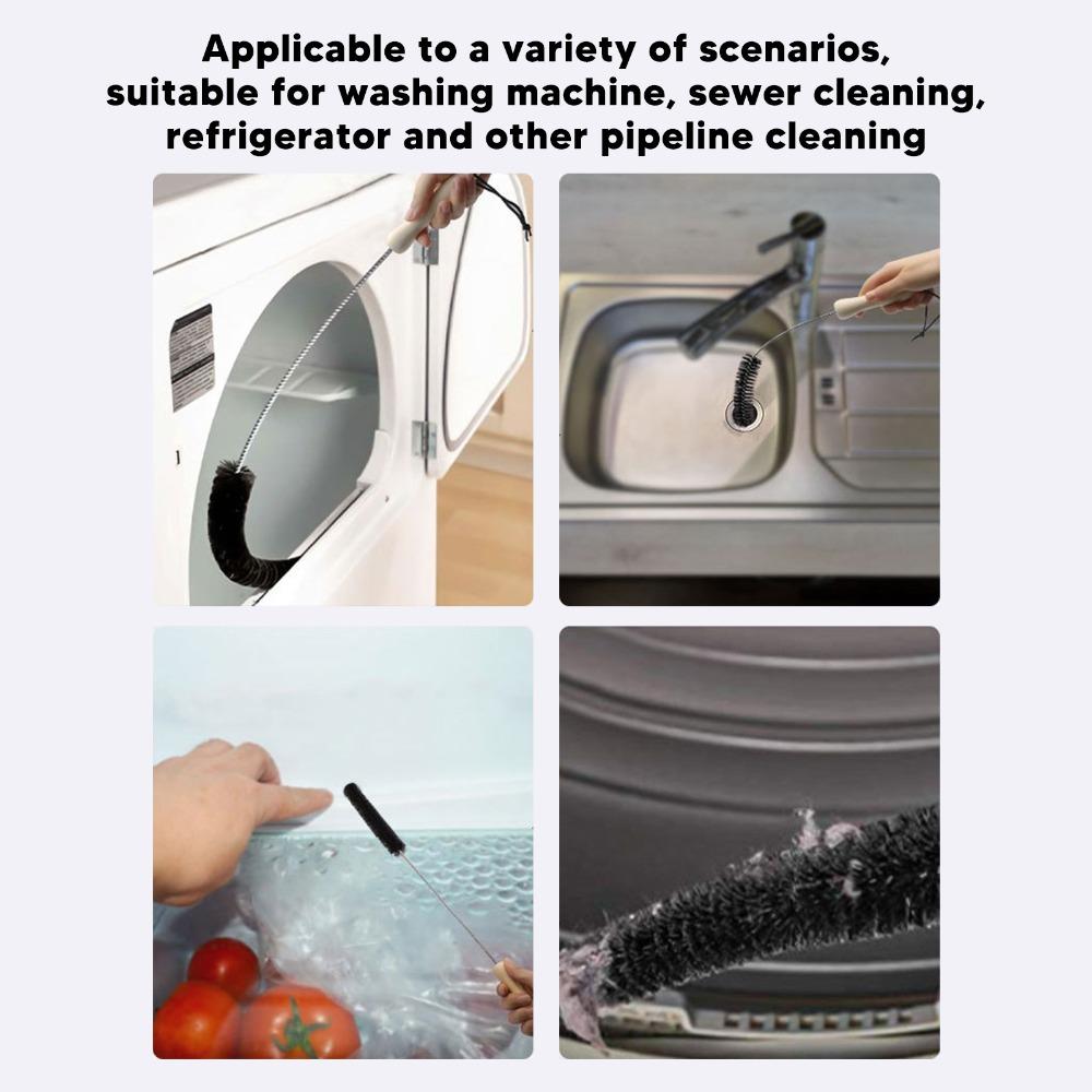 Stainless Steel Dryer Vent Cleaner Brush Bendable Hose Cleaner Brush Refrigerator Coil Cleaning