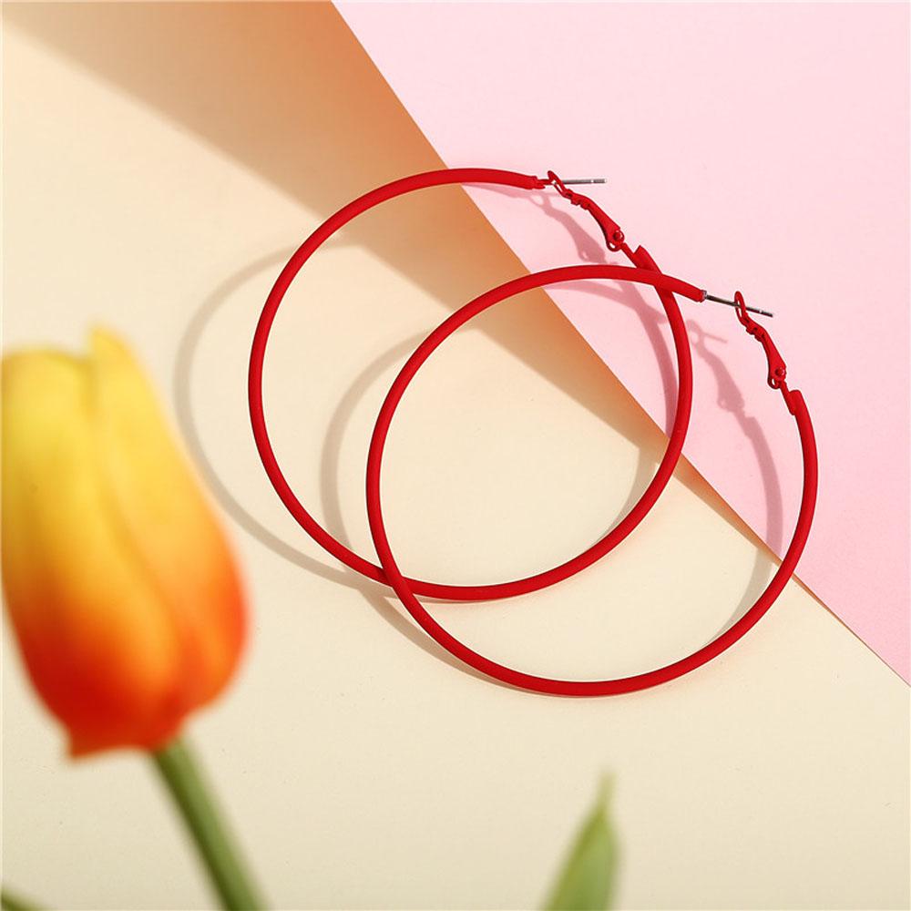 Green Diameter 6CM Wedding Women Candy Color Jewelry Fashion Accessories Ear Studs Hoop Earrings