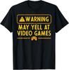 Игровое предупреждение Может кричать на видеоигры Геймер Мужчины Мальчики Футболка