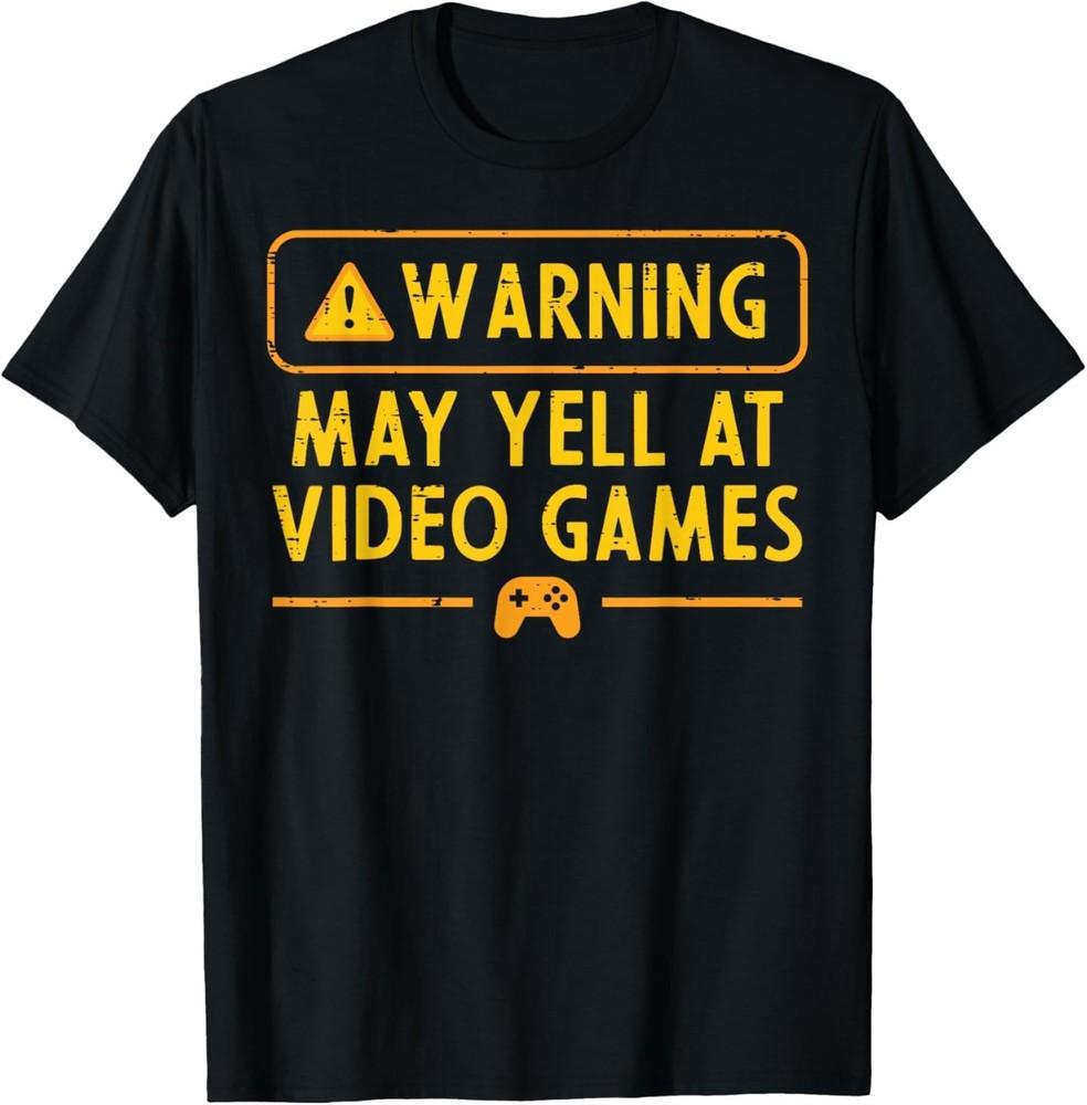 Игровое предупреждение Может кричать на видеоигры Геймер Мужчины Мальчики Футболка