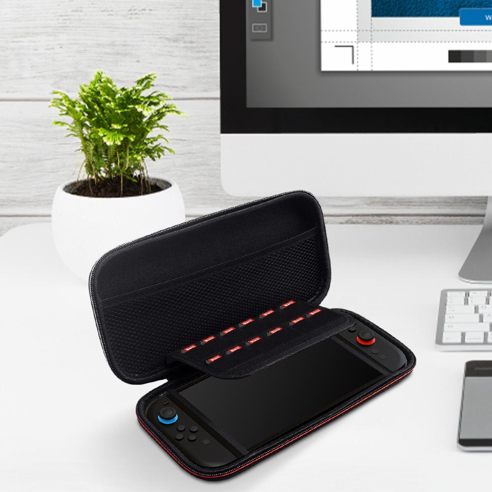 Чехол для переноски для Nintendo для Switch 2 Сумка для переноски Ударопрочная Сумка на молнии Защита от падения со слотами для игровых карт Игровые аксессуары