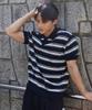 MINDBRIDGE Linen-Like Striped Collared Short Sleeve Knit - 2 Colors