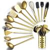 Набор кухонных принадлежностей Evanda из 13 золотых изделий из нержавеющей стали с титановым покрытием, кухонные принадлежности, принадлежности для выпечки, лопатка для пасты, лопатка