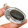 Ювелирный кулон с серебряным блеском обсидиана 925 пробы, посеребренный, 2,34 дюйма