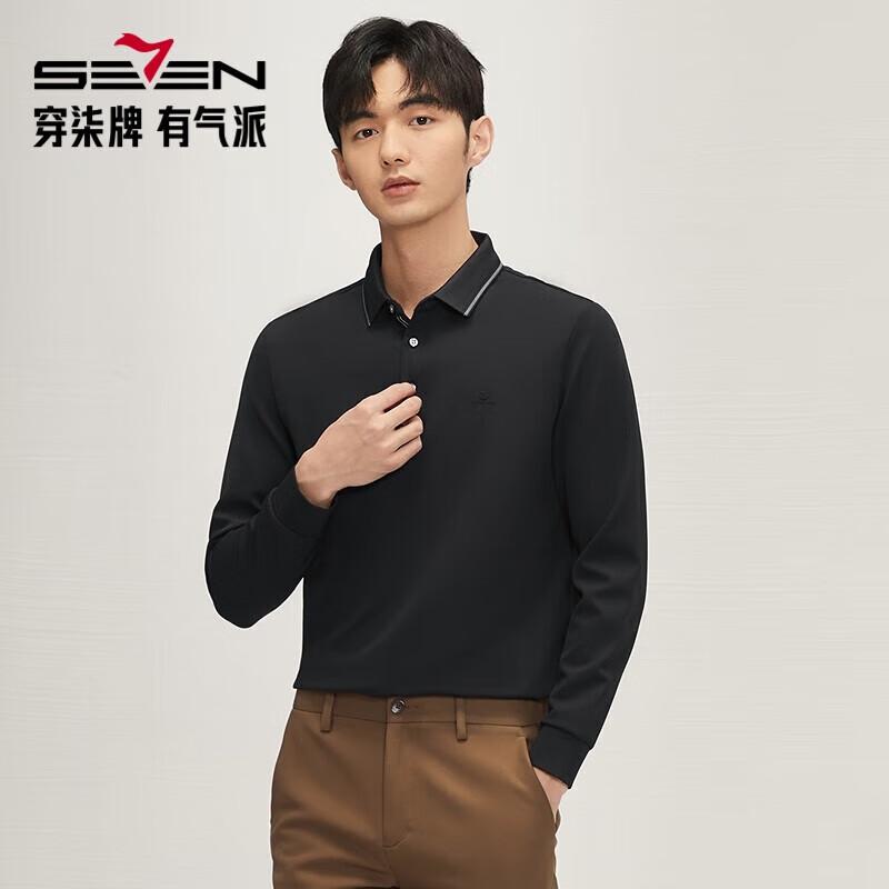 Men's Long-Sleeve Waffle Polo Shirt with Non-Deforming Collar