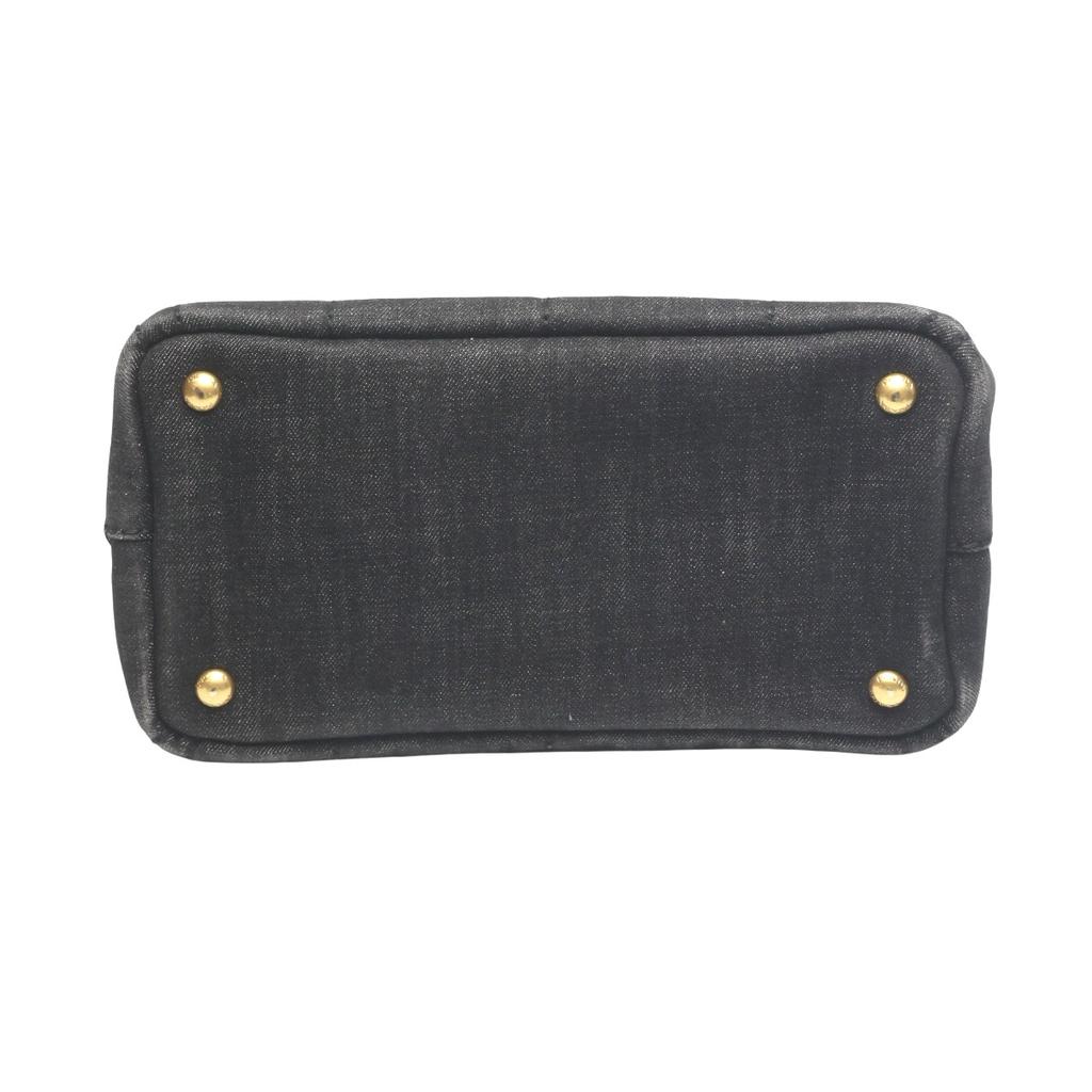 PRADA denim Canapa Tote Bag denim black Women B2439G Used