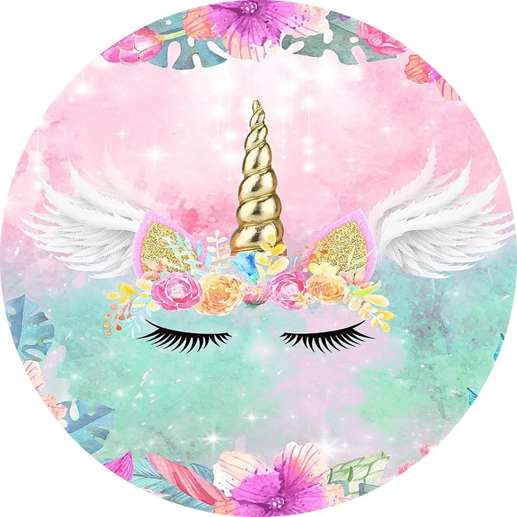 Милый мультяшный единорог Круглый ковер Нескользящий коврик для офиса, гостиной, спальни, Декор, Мягкий игровой коврик для пола, Ванной комнаты, Кухни, Придверный коврик